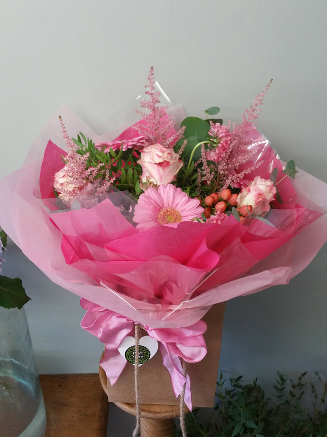 Pretty In Pink Bouquet Petal Stem Florists Farnham