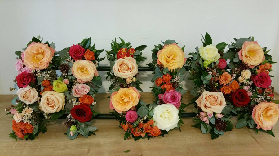 Loose flower floral letters - multicoloured roses