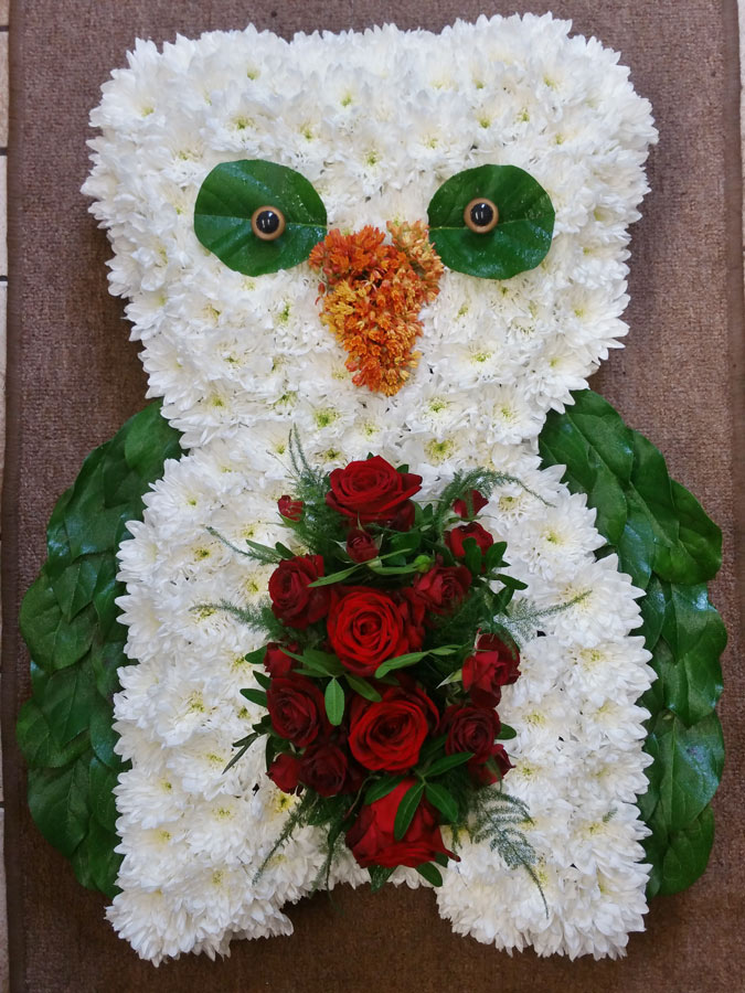 Owl Shaped Funeral Tribute