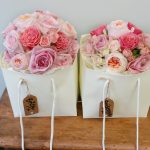 Pink rose bride and maid of honour bouquets