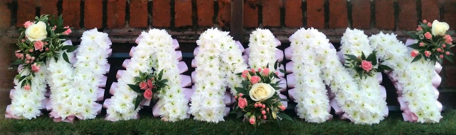 Funeral Based Floral Letters - Nanny