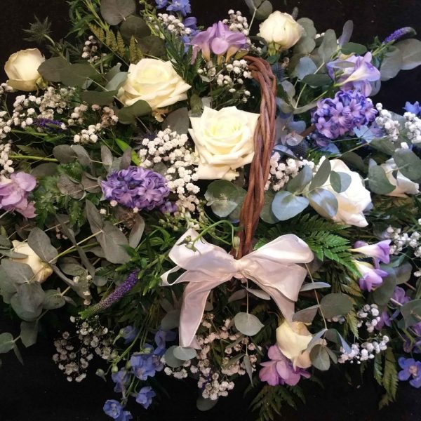 Large Funeral Basket of Spring Flowers